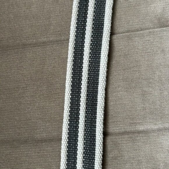 Point Zero Canvas Double Ring Belt Grey Striped - Picture 7 of 7